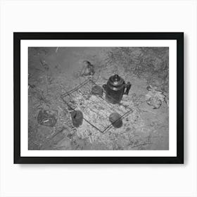 Camp Fire Of Migrant Workers Near Prague Oklahoma,Lincoln County By Russell Lee Art Print