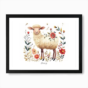 Little Floral Sheep 6 Poster Art Print