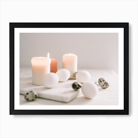 Easter Eggs And Candles 3 Art Print