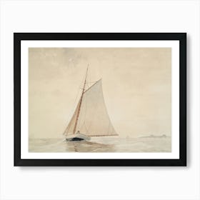 Neutral Sailboat Coastal Studio McGee Painting Art Print