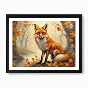 Autumn Mystical Fox 15 Art Print