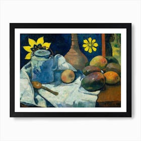 Still Life With Teapot And Fruit, Paul Gauguin Art Print