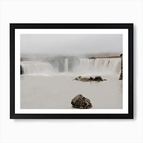 Misty Godafoss Waterfall at Iceland Art Print