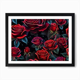 Red Roses Wallpaper 1 Art Print