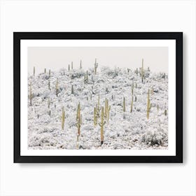 Snowy Cactus Hill Art Print