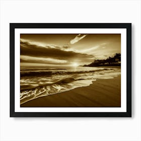 Sunset On The Beach By Daniel Adams Art Print