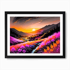 Sunset In The Mountains 2 Art Print