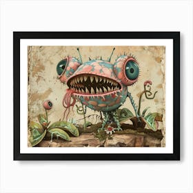 Alien monster carnivorous plant vintage illustration Art Print