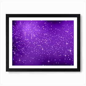 Dark Purple Shining Star Background Art Print