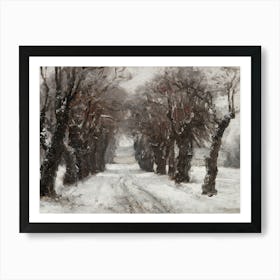 Vintage Winter Road Art Print