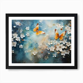 Butterflies And Blossoms Art Print