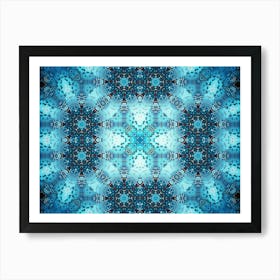 Pattern And Texture Blue Flower Watercolor And Alcohol Ink 3 Art Print