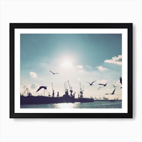 Seagulls at Hamburg Harbour 3 Art Print