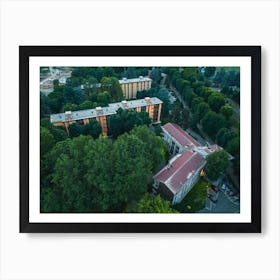 Aerial View on Roofs of Milan, Italy. Art Print Art Print