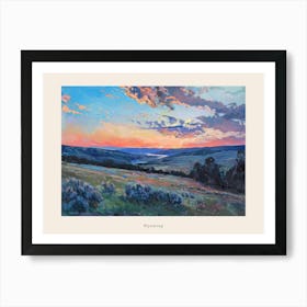 Western Sunset Landscapes Wyoming 2 Poster Art Print