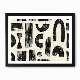 minimal black white Abstract Pattern Art Print