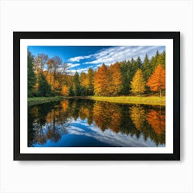 Serene Autumn Reflections 5 Art Print