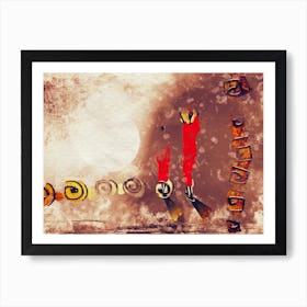 African Africa Art Painting Drawing Vintage Retro Illustration Design 08 Art Print