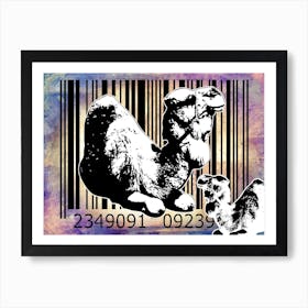 Funny Barcode Animals Art Illustration In Painting Style 065 Art Print