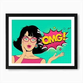 Pop Art OMG Girl Art Print