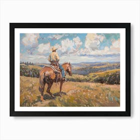 Cowboy In Black Hills South Dakota 2 Art Print