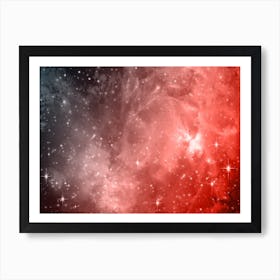 Red And Black Galaxy Space Background Art Print