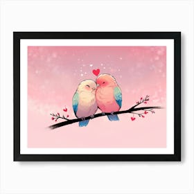 Birds On A Branch 4 Art Print