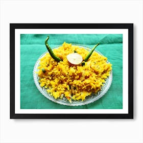 Yellow Rice With Green Chilies Art Print