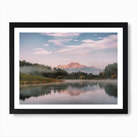 Fog On Morning Lake Art Print