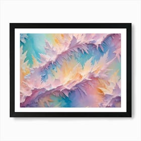 Abstract, Colorful, Jagged Shapes Resembling A Frozen Landscape Or Crystals Art Print