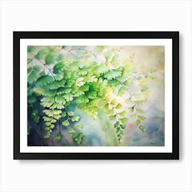 Watercolor Of Ferns Art Print