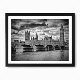 London Houses of Parliament & Westminster Bridge Art Print