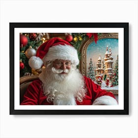 A Vividly Fluffy Red Santa Hat Brimming With Soft White Faux Fur Domes The Top In A Merry Celeb 2 1 Art Print