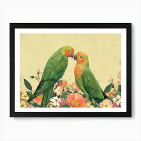 Floral Animal Illustration Parrot 4 Art Print