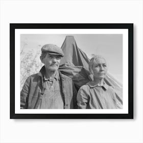 Migrant Man And Wife Camped Near Sebastin, Texas By Russell Lee Art Print