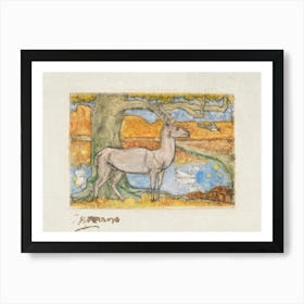 Deer Near A Tree In Front Of A Pond (1895), Jan Toorop Art Print