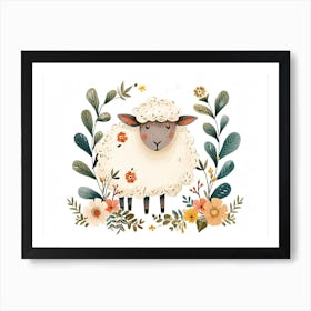 Little Floral Sheep 4 Art Print