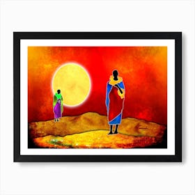 Tribal African Art Illustration In Painting Style 138 Art Print