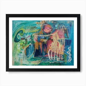 Living Room Wall Art, Lagoon, Nature Inspired Vibrant Expression  Art Print