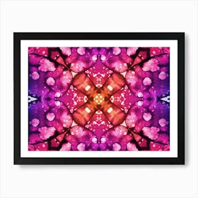 Pink Watercolor Flower Pattern Art Print