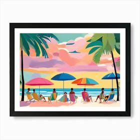 People At The Beach Art Print