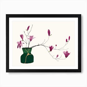 Magnolias In A Vase Art Print