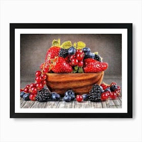 Berries In A Bowl Art Print