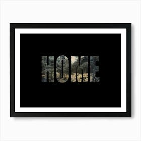 Home Poster Vintage Forest Photo Collage 3 Art Print