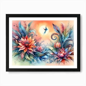 Lotus Flower Painting 12 Art Print