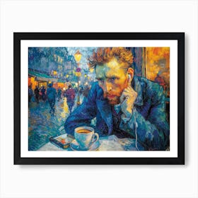 Cafe Conversations with Vincent: Van Gogh's Digital Espresso 1 Art Print