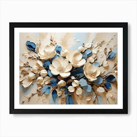 Blue And White Flowers Art Print