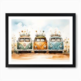 Playful Rides Dreamy Watercolor Adventures Art Print