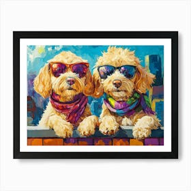 Classy Goldendoodles 2 Art Print