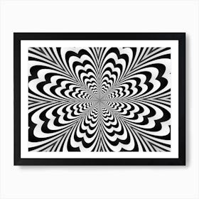 Abstract Spiral Black And White Background Optical Illusion Art Print